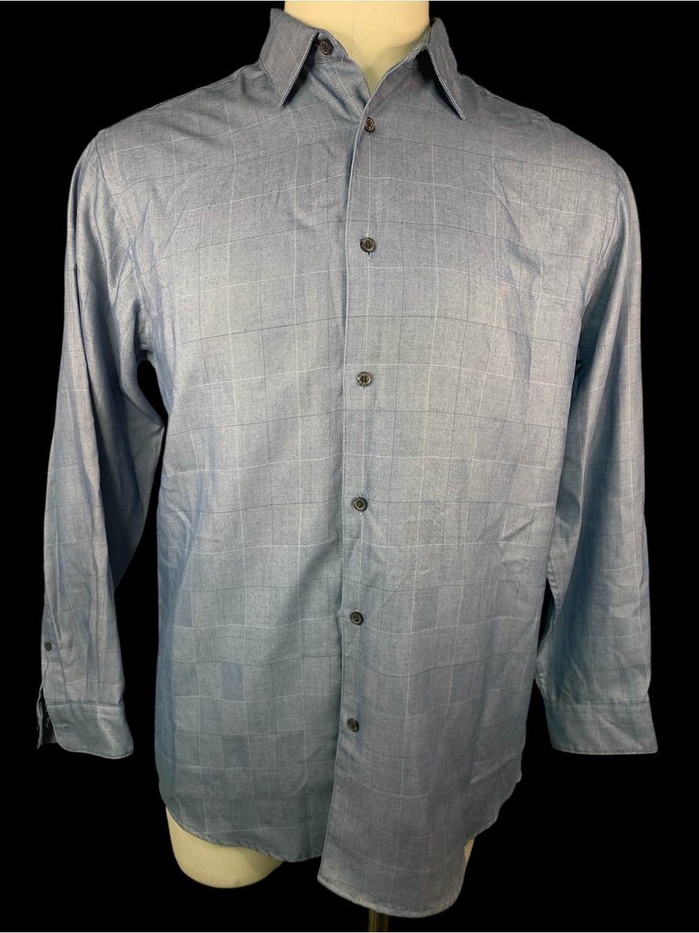 Brandini Men's Classic Button-Up Shirt - Light Blue Medium